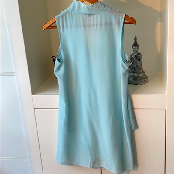 Rachel Zoe Dusty Tiffany blue silk top - Picture 2 of 3